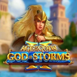 Age Of The Gods: God Of Storms 2 slot logo by Playtech at Sankra Casino